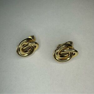 Trifari Gold Knot Clip-On Earrings